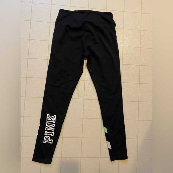 Black and Neon Green Athletic Leggings - Picture 2 of 2